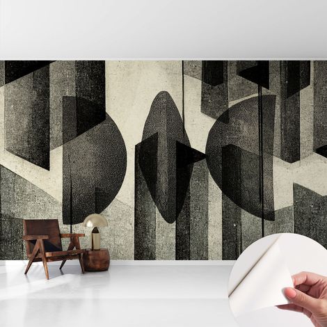 Papier peint adhésif décoratif avec colle pour salon chambre et bureau Installation rapide Formes géométriques 416x254 cm (1/5)