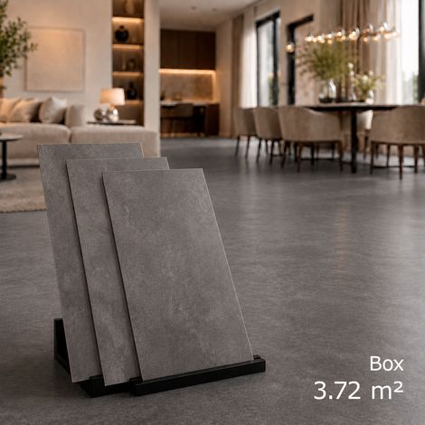 Selbstklebender LVT Vinylboden 2 mm, 20 Fliesen, Box 3,72 m² Charcoal (1/5)