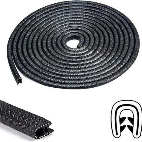 Protezione per portiere auto 3M nera, profilo in gomma a forma di U senza adesivo, per la maggior parte delle auto. (1/5)
