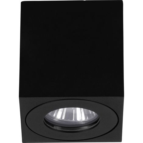 Plafoniera Esterno Moderna Quadrato Torrecola Alluminio Nero 1 Luce Gu10 (1/2)