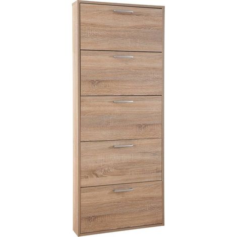 Armoire à chaussures 5 portes blanches 15x65x173,5