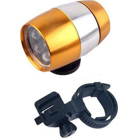 Feu Avant Vélo - 6 LED - Étanche IPX4 - Fixation Universelle Guidon Fourche - Aluminium - Réglable 360° - Piles CR2032 ×2 - Lot de 1