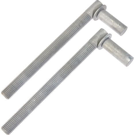 Alberts 410803 Cardine, una coppia, da avvitare a fondo, regolabile, zincato a caldo, entrata Ø16 mm, lunghezza 190 mm, filettatura M16 (1/4)