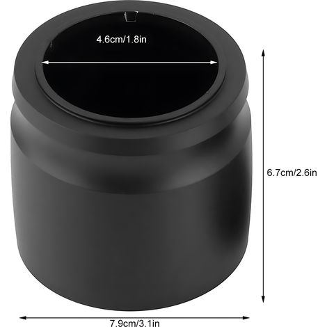Vaso medidor de aluminio de 58 mm con anillo dosificador para portafiltros – recipiente para espresso, negro o plateado (1/4)