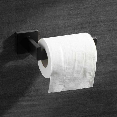 Porte Papier Toilette Noir, Acier INOX Porte Rouleau Support Papier Toilette pour Salle De Bain et Cuisine (Carré) (1/3)