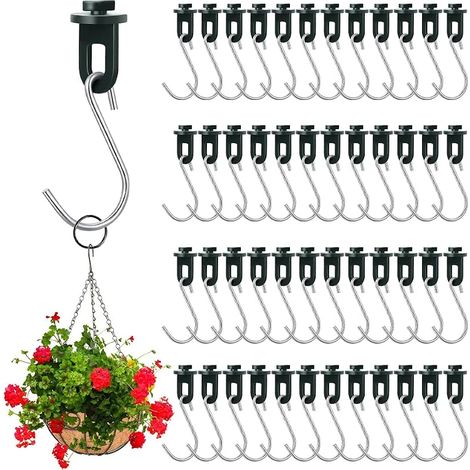 50 Gewächshausclips und 50 S-Haken, Gewächshausclips, Hängepflanzenhalterungen, Gewächshauszubehör für Garten, Hängeampeln (1/5)