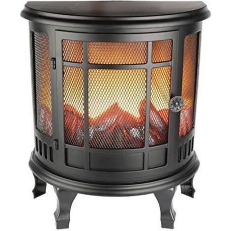Ideen mit Herz Cheminée LED Nostalgie,Cheminée décorative,électrique,fonctionne sur piles,sans chauffage,Effet flamme/flamme réaliste,avec fonction minuterie (6 heures allumé,18 heures OFF) (1/5)