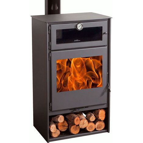 Juan Panadero NICE 11 kW Holzofen mit Backofen / Hoher Wirkungsgrad 85 % / Dreifachverbrennung / Heizvolumen 320 m³