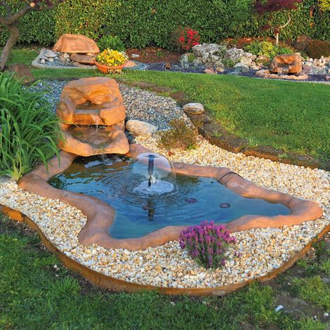 Laghetto Artificiale Roccia a Bordo Largo 265x160x52 cm 620 Litri (1/3)