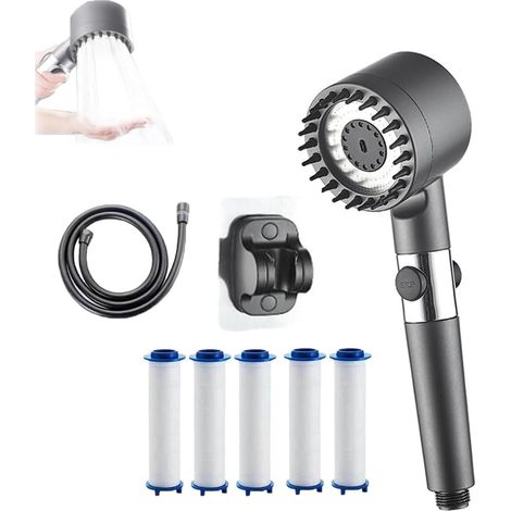 German Multifunctional Massage Shower, German Massage Multifunctional One-Button Adjustment Shower Head, Powerful Water Spray Shower Head with 3 Mode (B) (1/5)
