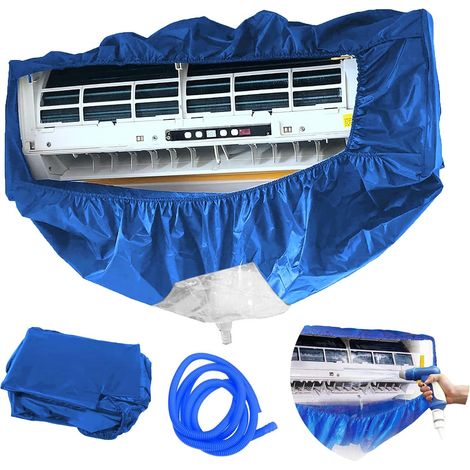 Kit nettoyage climatiseur split mural - Housse imperméable tuyau 3m - Bleu (1/5)