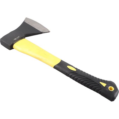 Hache à main multifonctionnelle avec manche recouvert de plastique, lame incurvée en acier à haute teneur en carbone, hache portable (1/5)
