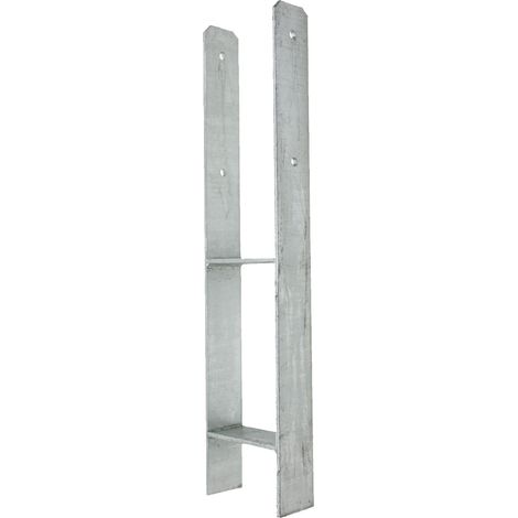 Pfostenträger Pfostenanker H-Form verzinkt 121x8x800 mm mit Schrauben