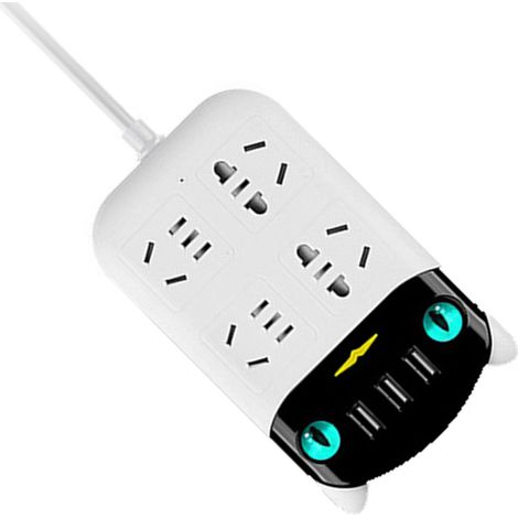 Multiprise USB Multiprise Prise Multiple avec Ports USB ABS Ignifuge Prise Electrique pour Maison Bureau Prise CN 220V (1/5)