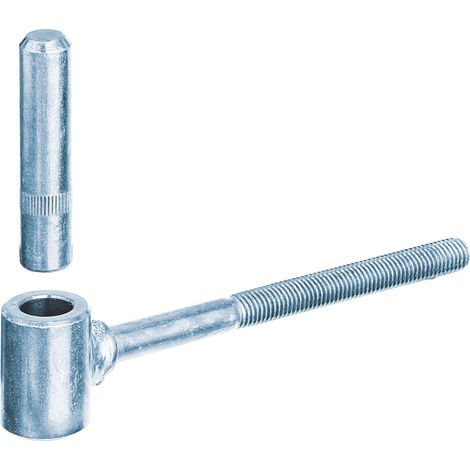 Gond à visser électro-galvanisé bleu dimension du goujon Ø14 mm longueur 125 mm kit de 10 (1/3)