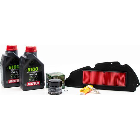 Kit Révision Filtres Bougies pour HONDA NSS FORZA 300 de 2018 à 2020 - MOTUL 5100 10W30 2L