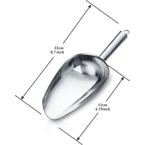 APEX cuillère en acier inoxydable pour machine à glaçons, polyvalente bar, fête, mariage, nourriture pour chien, pelle de plage (Argent) (1/5)