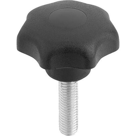 Poignee etoile avec boulon fileté M10 x 60 forme L (1/2)