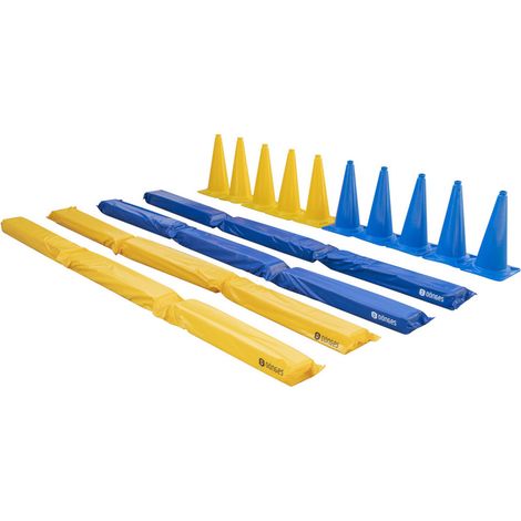 Pferdegasse für Bodenarbeit mit Tasche + je 5 gelbe und blaue Leitkegel 48 cm (1/5)