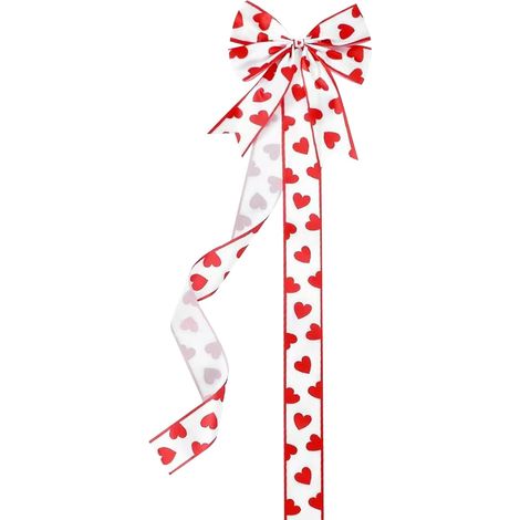 Nœuds de Meuble Décoration Cœur Saint-Valentin 200 cm Grand Nœud Ruban Saisonnier pour Meuble pour Porte Mur Fenêtre Bureau Cuisine Appartement Restaurant Hôtel Fête (1/5)