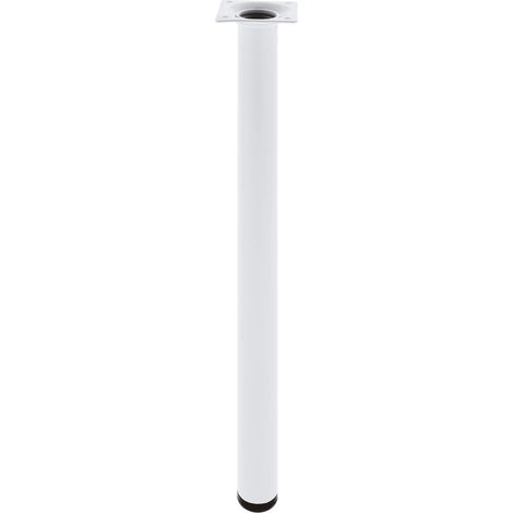 Pied Rond pour Meuble - 30X600 cm - Acier - pour Tables de Cuisine, Salle à Manger et Bureau - Embout Anti-Rayures - Résistant - Noir - Visserie Incluse (1/5)