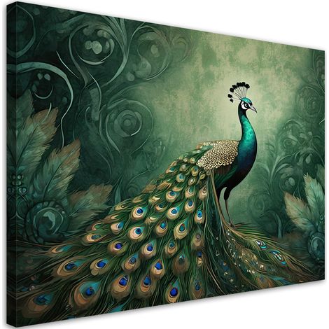 Tableau déco Oiseau animaux paon 90x60 (1/5)