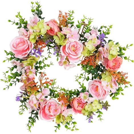 Guirlande de roses artificielles, couronne de roses en forme de cœur, rose-AquaForge (1/5)