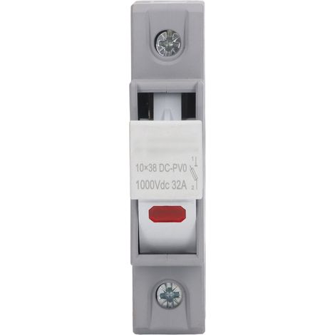 Porte-fusible CC 1P 32A, montage sur rail DIN, fusible et porte-fusible photovoltaïque 20A 10x38mm 1000 VCC (1/5)