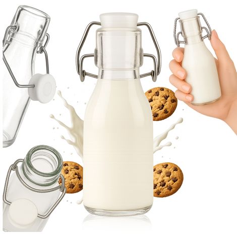 Runde Flasche mit Clip – 110 ml für Milch (1/5)