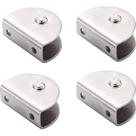 verstellbare Glashalter, Edelstahl-Glasklemmen für Badezimmerspiegel (9–10 mm Glas), Treppengeländer, Fensterbrüstung (1/5)