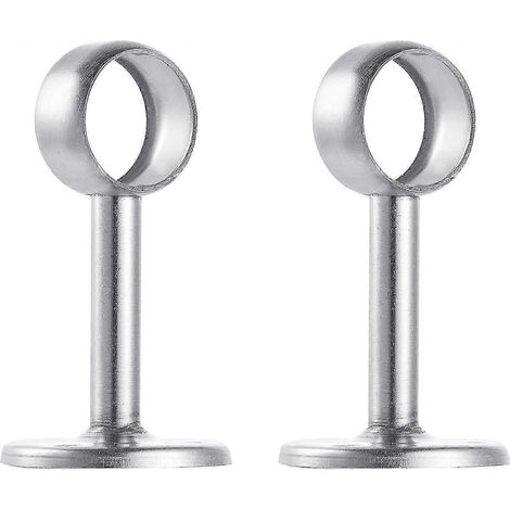 Ensemble de 2 supports de fixation au plafond en acier inoxydable brossé de haute qualité pour tringles à rideaux de douche WHBYV (1/4)