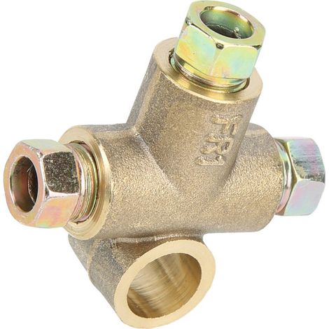 Raccord T 3 voies pour freins hydrauliques M10 3/16" - Union mâle à raccord court (1/5)