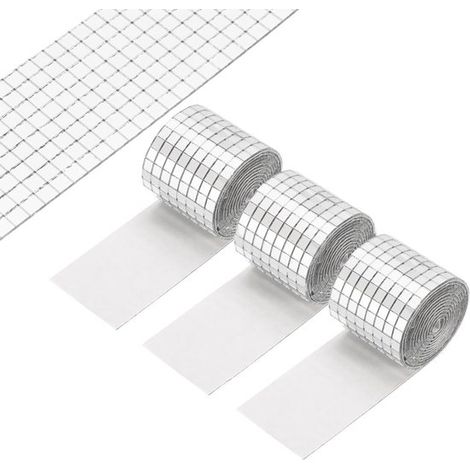 3 Stück Mosaiksteine Selbstklebende Mosaikfliesen Mini Quadrat Glasspiegelaufkleber für DIY Bastelarbeiten, Dekorationen, Discokugeln, Spiegelfli (1/5)