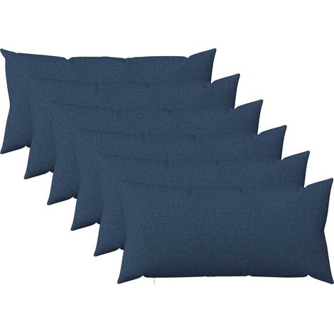 Housse de coussin 6 pc HEERLEN Bleu 40 x 80 cm Tissu vidaXL