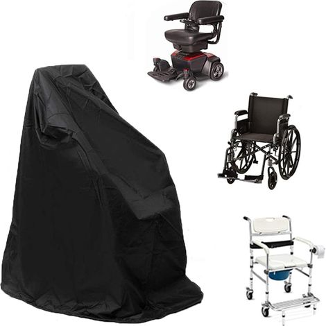Housse de protection imperméable pour fauteuil roulant électrique - Noir 115x75x130cm