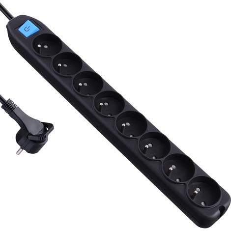 Bloc Multiprise 8 Prises avec interrupteur, Câble 1,5M