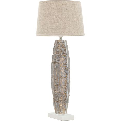 Tischlampe Falekaza, 1 benötigte Glühbirne, Fassung E27, Lampenschirm, Beige