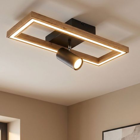 Plafonnier LED Plafonnier chambre noir mat ajustable L 50 cm (1/5)