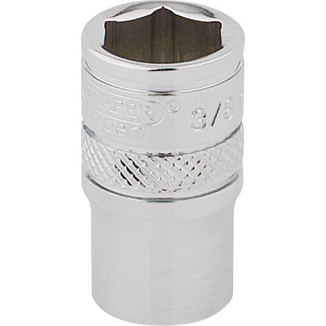 Draper 3/8" Drive 6-Point Hi-Torq Socket, 1/4" Square Drive, Imperial, Polished Chrome, Model 48914 (1/5)