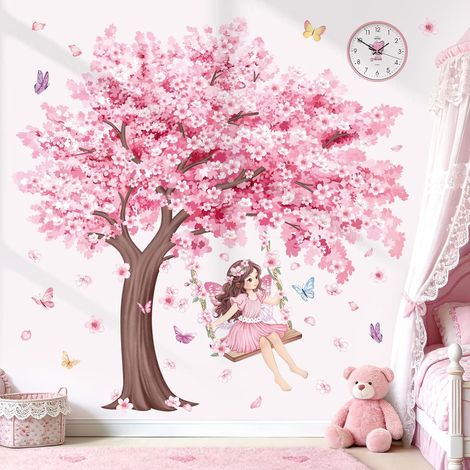 Stickers Muraux Fleurs Cerisier Arbre Roses Autocollants Muraux (1/5)