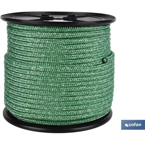 Nautische geflochtene Leine 14 mm 100 m grün