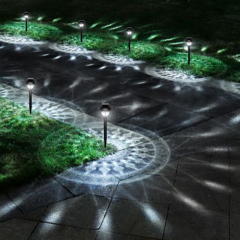 Lampes solaires de jardin, éclairage extérieur étanche. Idéales pour l'éclairage décoratif des allées, terrasses et tiroirs. Lumière blanche, lot de 10 [Classe énergétique A] (1/5)