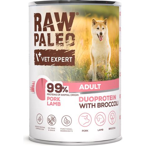 RAW PALEO Adult Duoprotein SCHWEINEFLEISCH/LAMM für erwachsene Hunde 400g