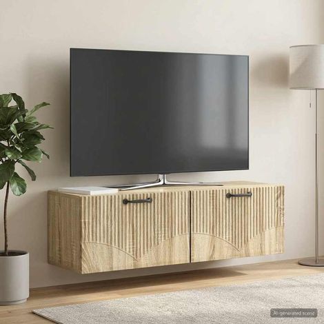 Wandmontierter TV-Schrank Sonoma-Eiche 98 x 31 x 30 cm (1/5)