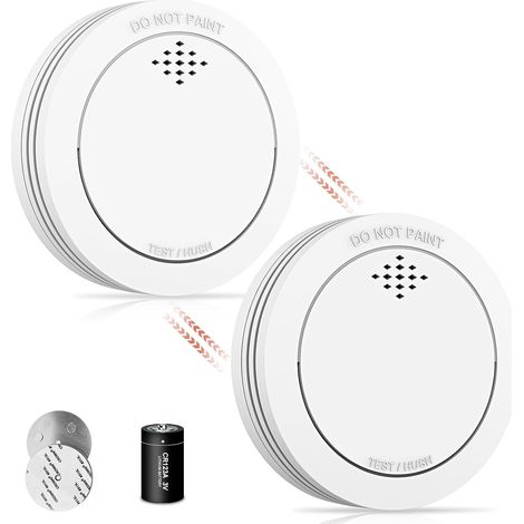 Détecteur de fumée avec Support magnétique, 10 Ans Alarme Incendie connectée certifiée TÜVRheinland avec Batterie remplaçable, Alarme sonore de 85 DB, Fonction Silence pour la Maison - 2 pièces (1/5)