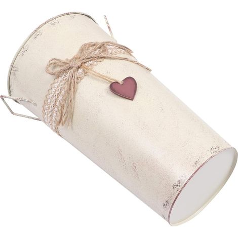 Seau à Planter Vintage en Fer Beige, Décor Maison, Rangement Parapluies Ambiance Estivale, Seau en Fer de Jardin, Jardinière en Fer pour Décoration Intérieure (1/5)