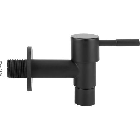 Robinet Évier Cuisine Noir G1/2in Mâle, Robinet Simple à Poignée Froid, SUS304 Stainless Steel, Robinet à Poignée pour Cuisine, Robinet en Noir, Robinet à Poignée Évier Cuisine avec Poids 205g, Robine (1/5)