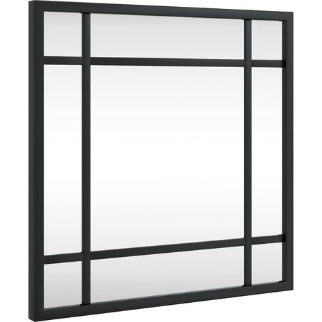 Miroir mural noir 30x30 cm carré fer