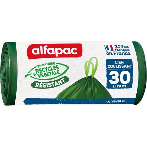 20 sacs-poubelle - lien coulissant - résistant - 30L (1/5)