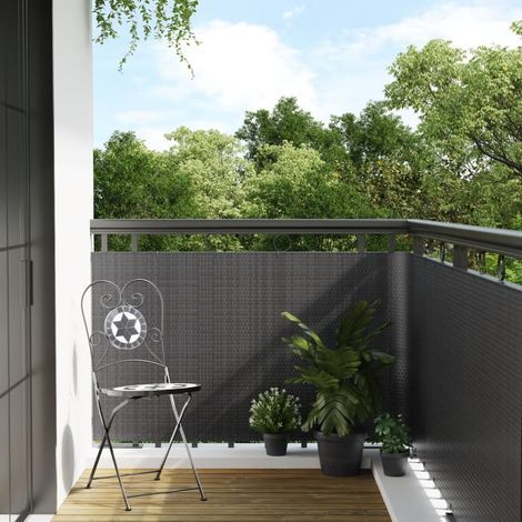 Paravent de balcon, anthracite, 400 x 80 cm, polyrotin (1/5)